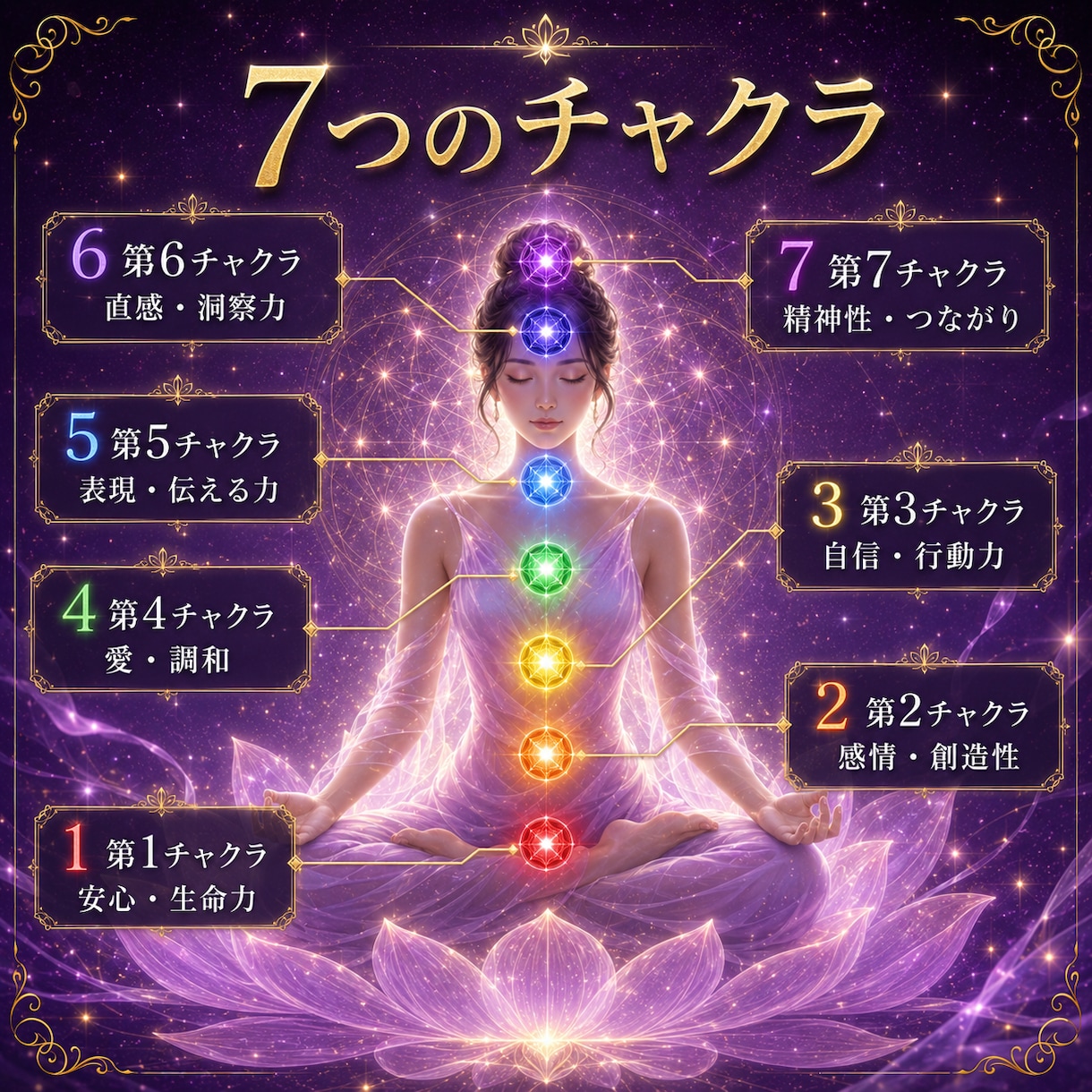 チャクラ鑑定•浄化•調整をお届けします 7つの光を鑑定・調整し 個別鑑定書をお届けします イメージ3