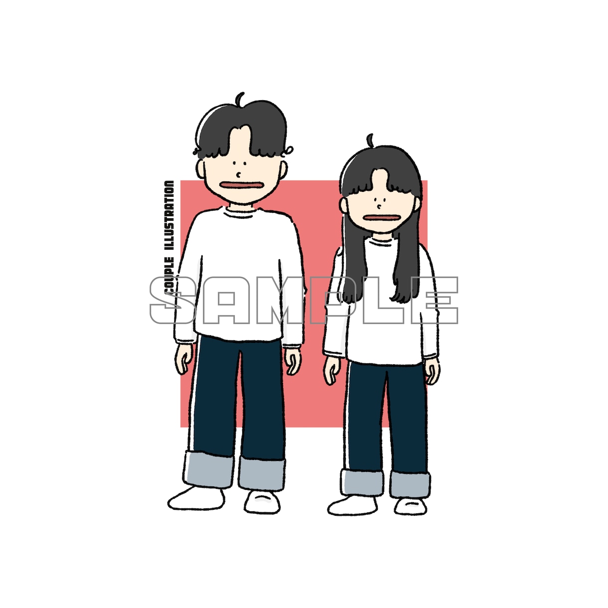 ほのぼのカップルイラスト描きます おふたりらしくて、かつ、ぬくもりのあるタッチで表現します イメージ4