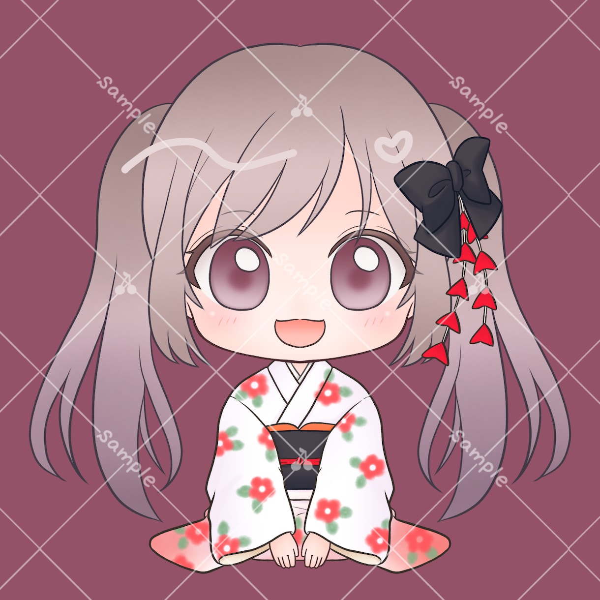 着物姿の可愛いアイコン描きます 量産型だからコスパ良し☆新年のご挨拶にいかがですか？ イメージ8