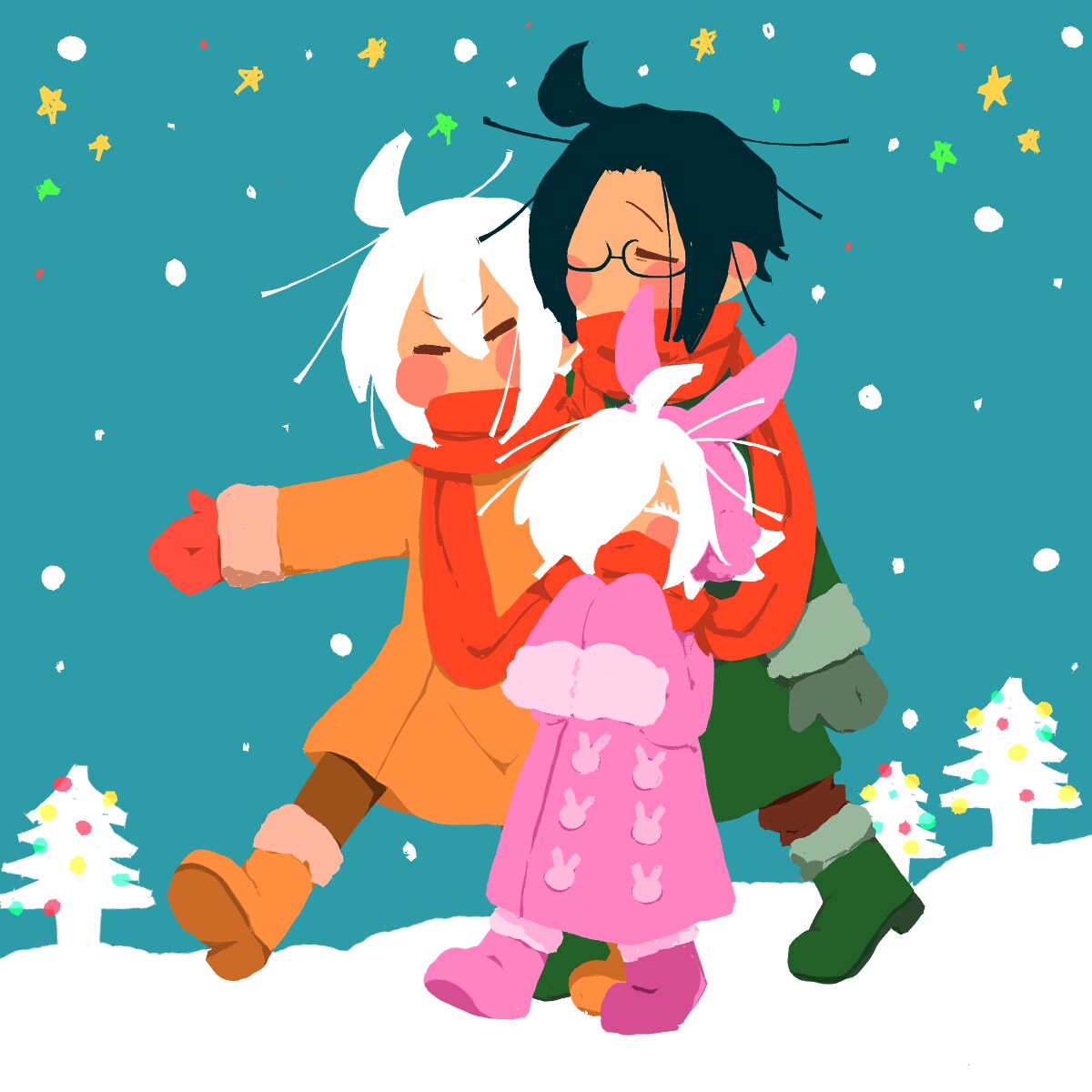 SNSアイコン描きます 冬っぽい簡単なタッチの正方形イラスト！ イメージ2