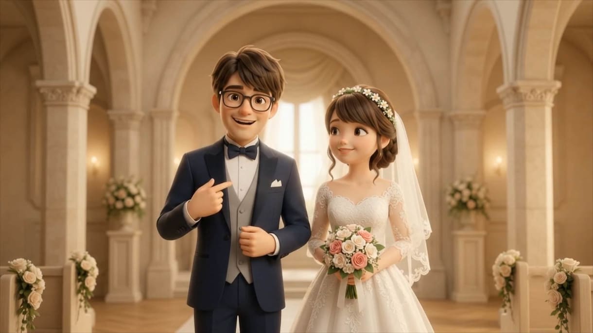 3Dアニメ風｜結婚式オープニングムービー制作します お2人に似たキャラクターでオープニングを楽しく！ イメージ2