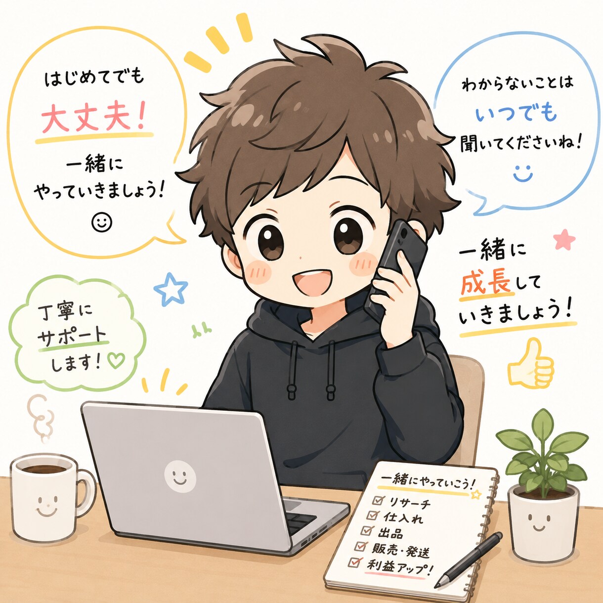 メルカリ初心者さんの不安など、お困りごとを聞きます メルカリでのお悩み全般お聞きします イメージ1