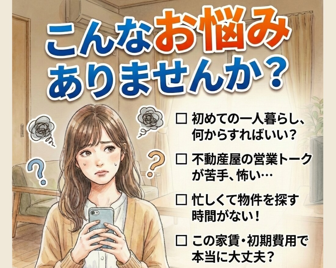 お部屋探しのプロ！！私たちが徹底サポートします 『住んでから後悔しない部屋』を探したいならお任せください！ イメージ2