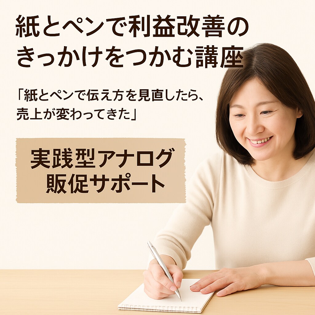 紙とペンだけで利益改善のきっかけを掴めます SNSもブログ、ホームページも一切不要。だから、すぐできる！ イメージ1