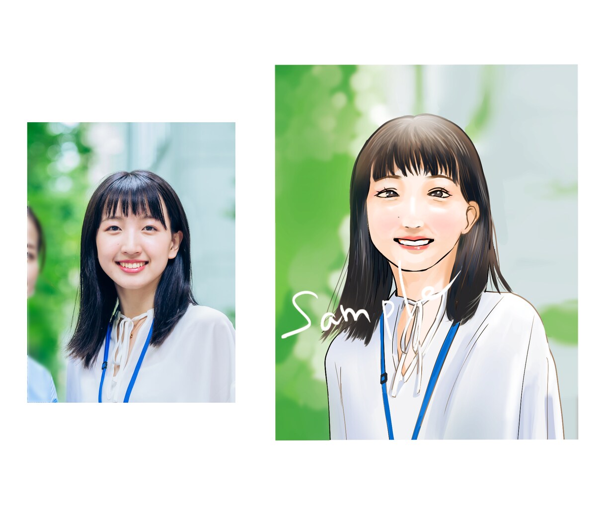 ビジネス等・きれいめ清楚感ある似顔絵描きます 綺麗めSNSアイコン・女性起業家さんにも！ イメージ1