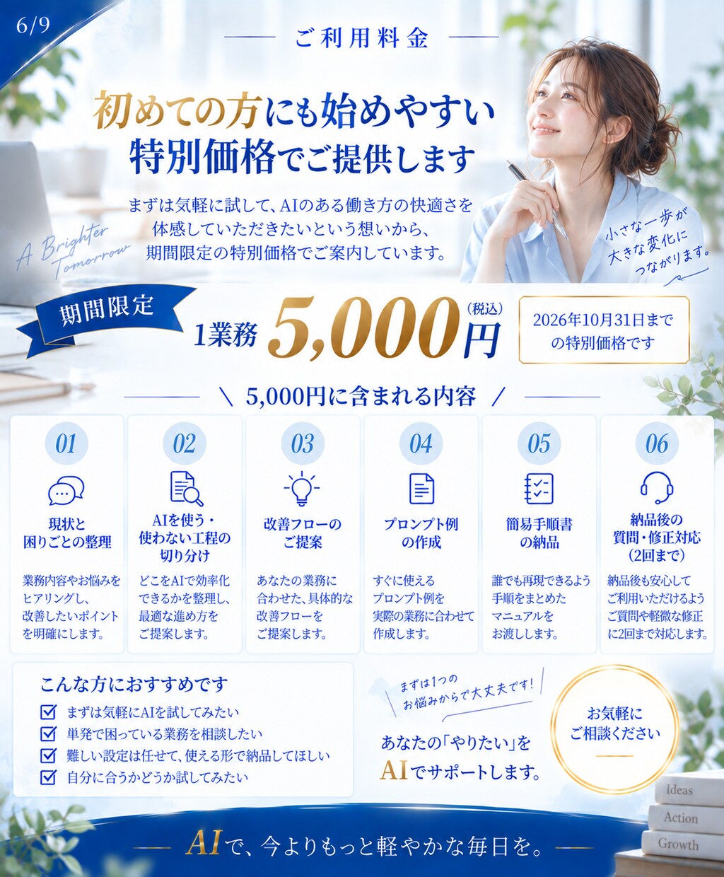 AIで業務のムダを整理します 10/31まで1業務5,000円で改善案を提案 イメージ7