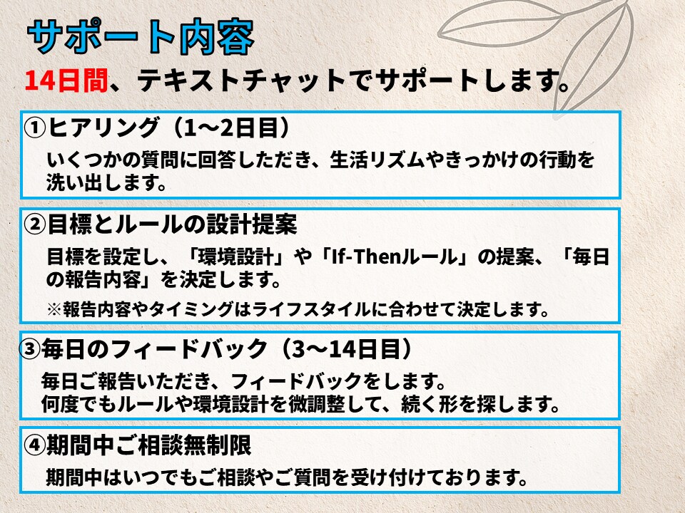 悪習慣を断つために、【14日間】伴走します 『ついやってしまう』悪習慣を、気合いや根性なしでリセット！ イメージ2