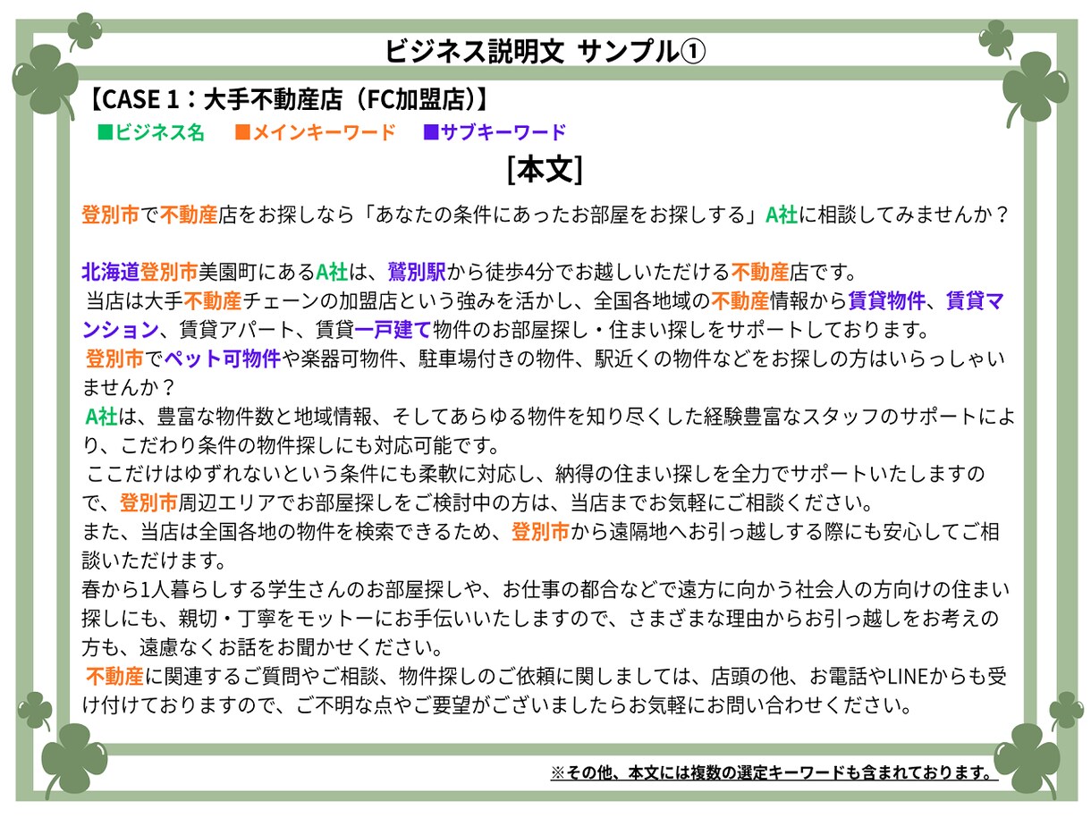 お試し個別施策！MEOに特化した文章を作成します 集客に直結するGoogleビジネスプロフィールの説明文を作成 イメージ2