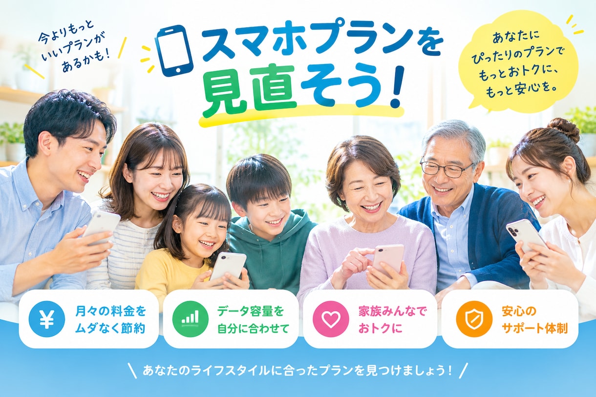 スマホ代の見直しをサポートします 年間数万円浮くスマホ代節約コンサル イメージ1