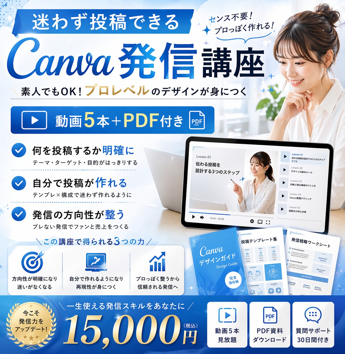 迷わず投稿できる発信講座（動画5本）ます 迷わず投稿できる発信設計講座(全5回) イメージ1