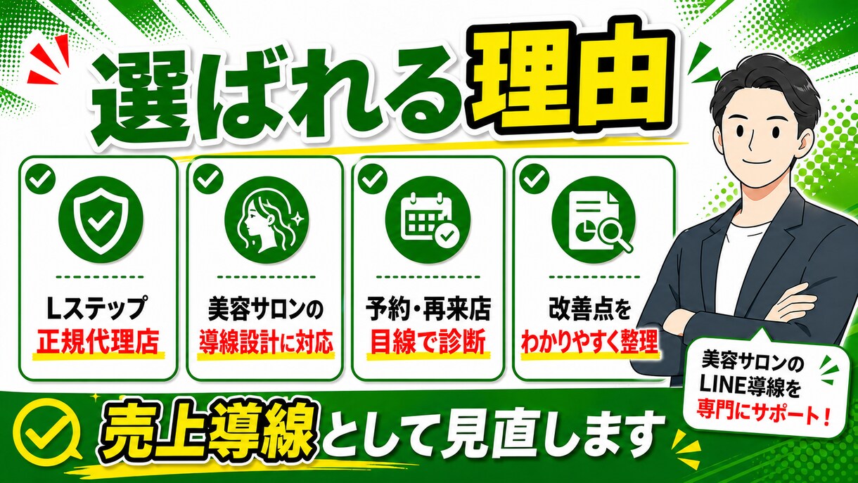 美容サロンのLINE導線を診断します 予約・再来店につながる改善点を30分で整理します イメージ4