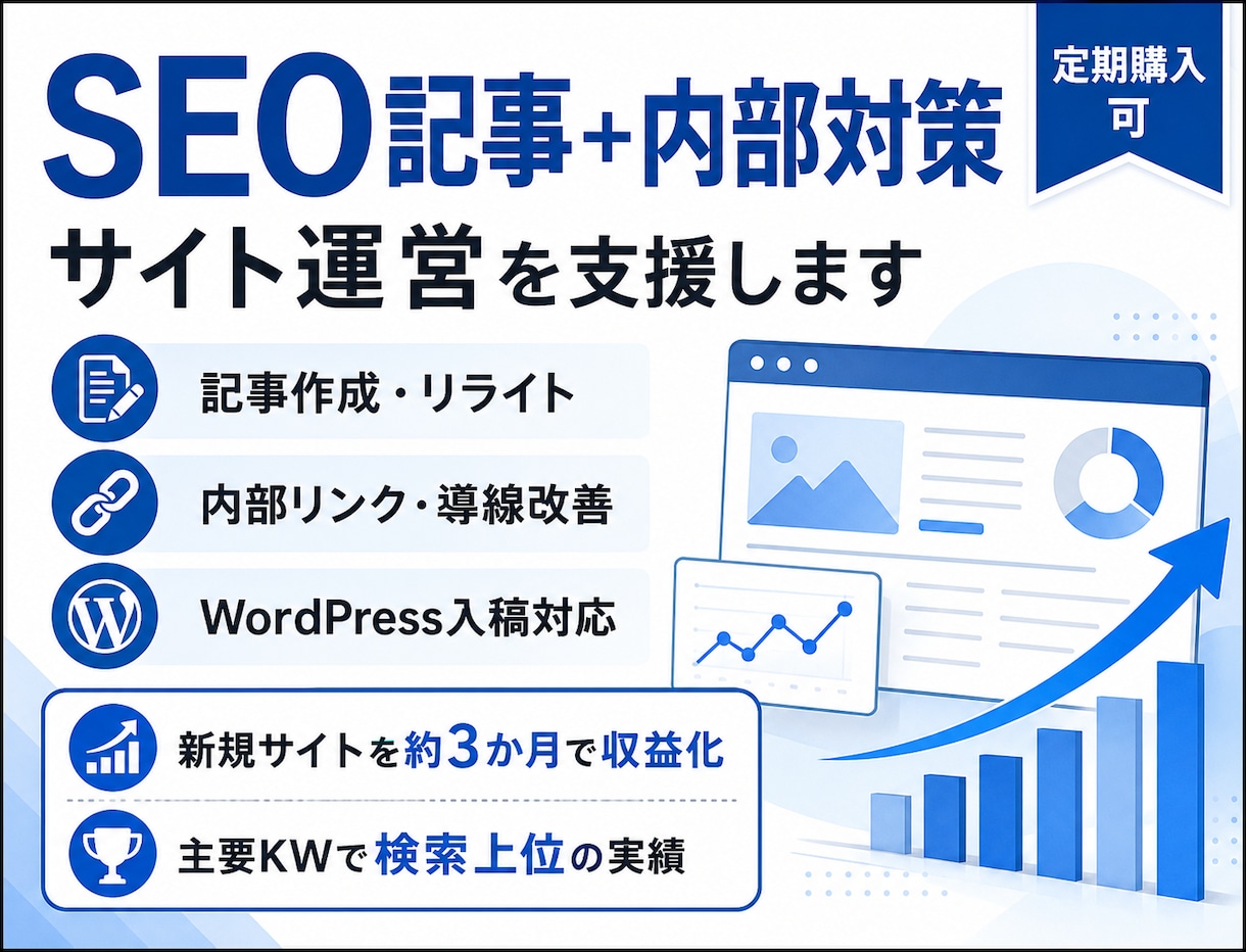アフィリエイト記事作成とSEO運用を代行します 運営3か月で主要KW4位・現在も成果発生中 イメージ4