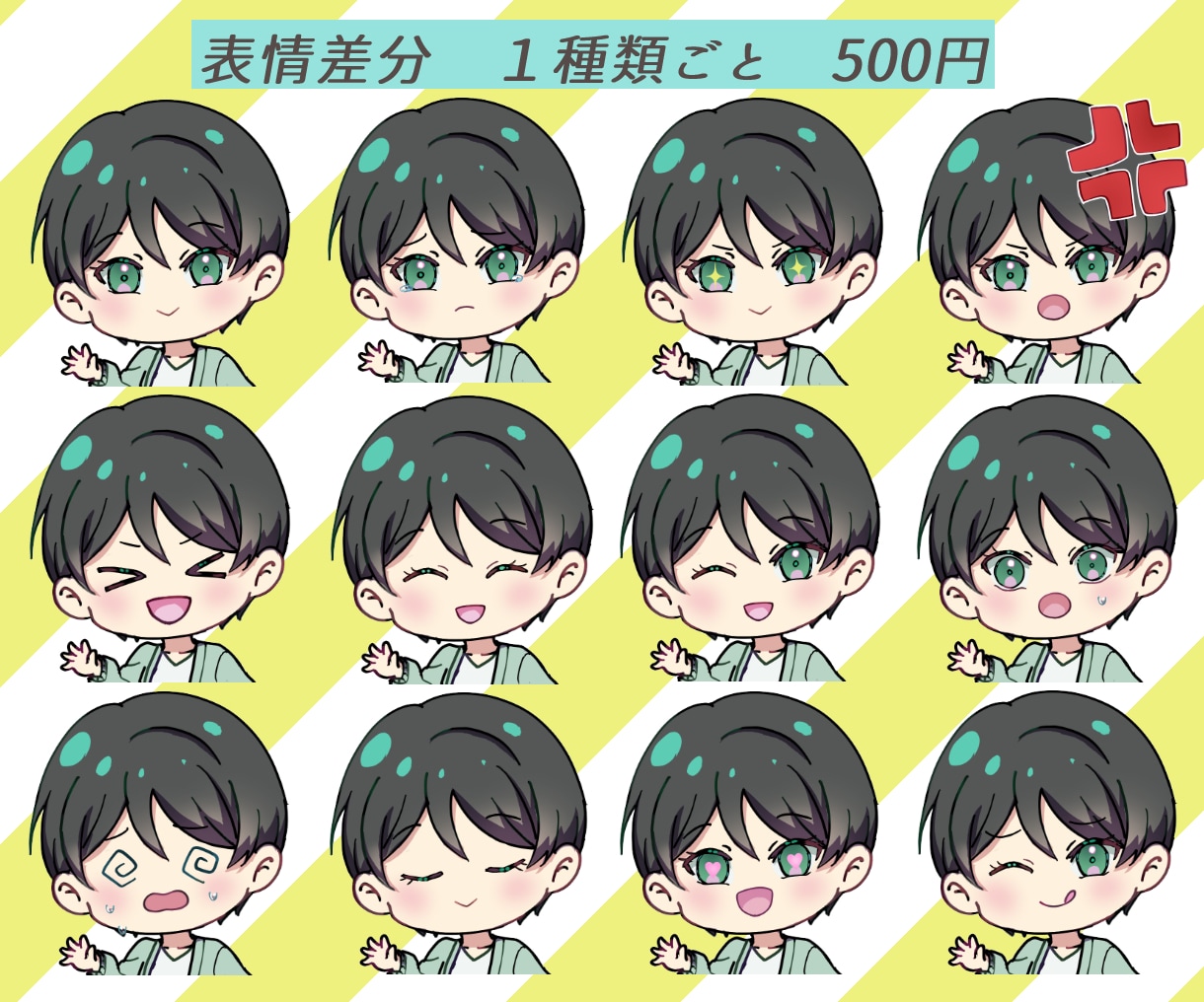 もちぷに♡ミニ・デフォルメキャライラスト作成します ２月末まで表情差分1つ無料♪商用利用可のミニキャライラスト イメージ5