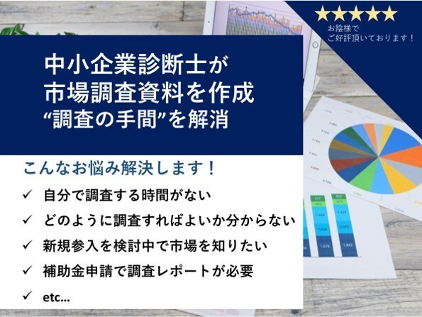 中小企業診断士が市場調査を代行・サポートします オーダーメイドで新規事業開発・補助金・競合調査等承ります イメージ1