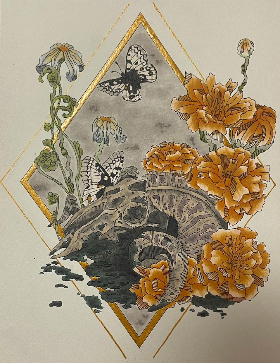 花や動物をペン画で描きます お部屋を華やかにする絵を描きます。 イメージ2