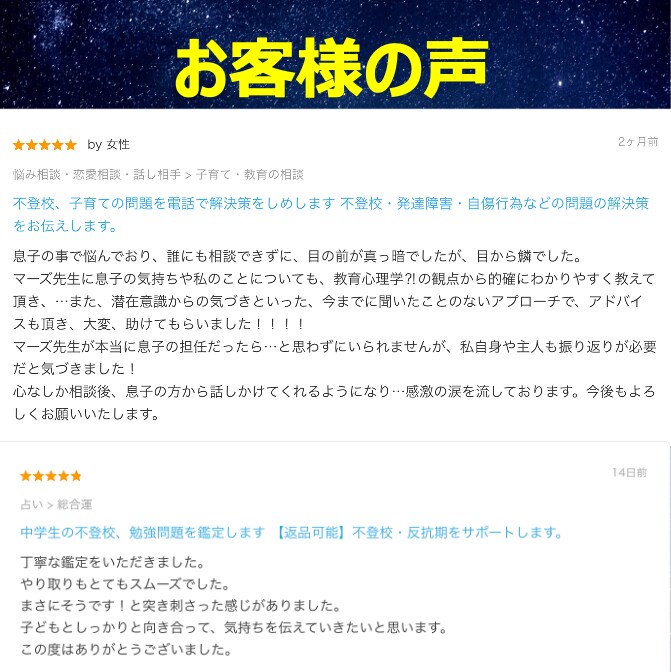 高校生の「不登校・いじめ・勉強」などを鑑定します 【返品可能】子育てでお悩みの方必見‼即日鑑定します。 イメージ3