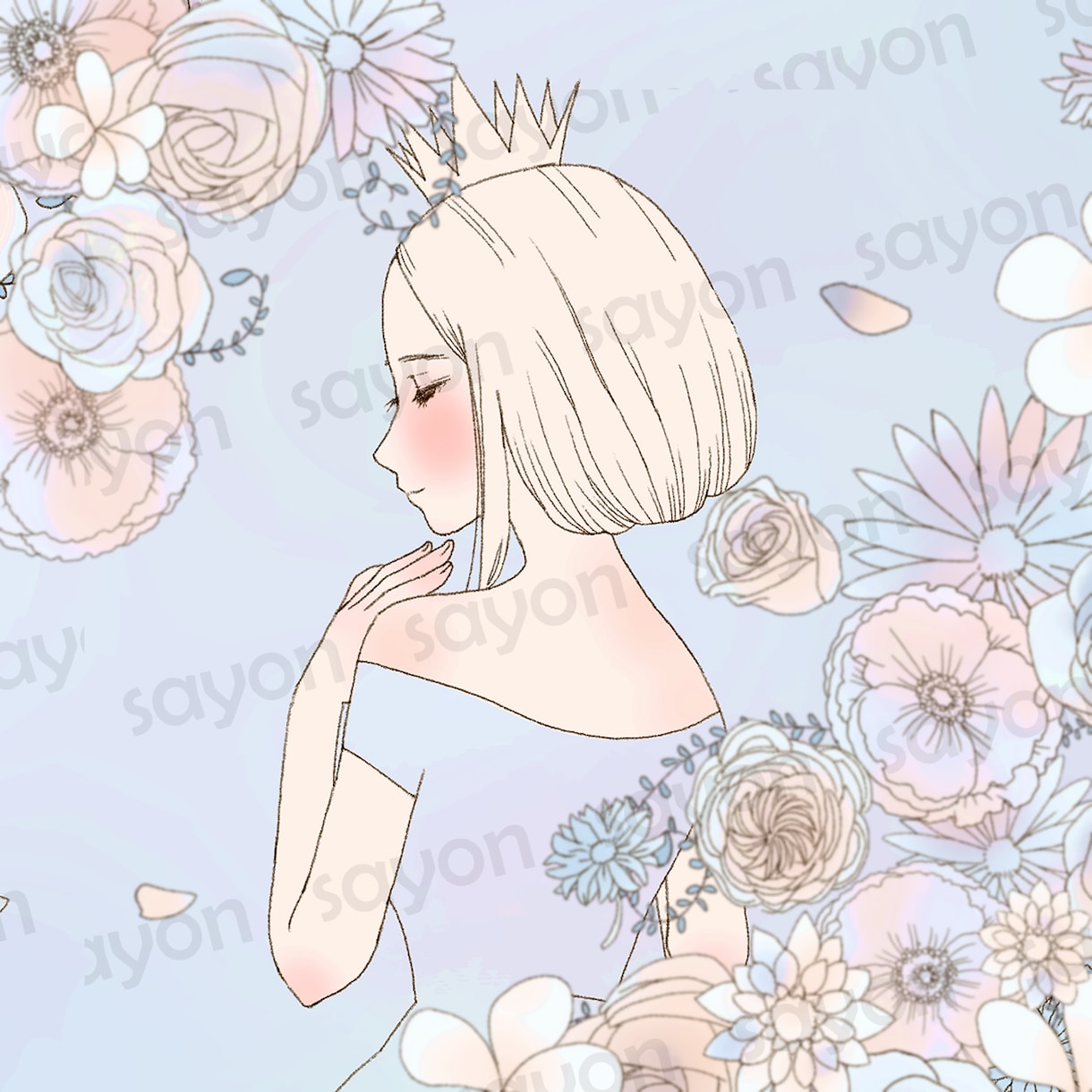 商用利用可・完成品の手描きイラストを販売しています ダウンロードするだけ/ウエディングフラワー/アイコン イメージ3