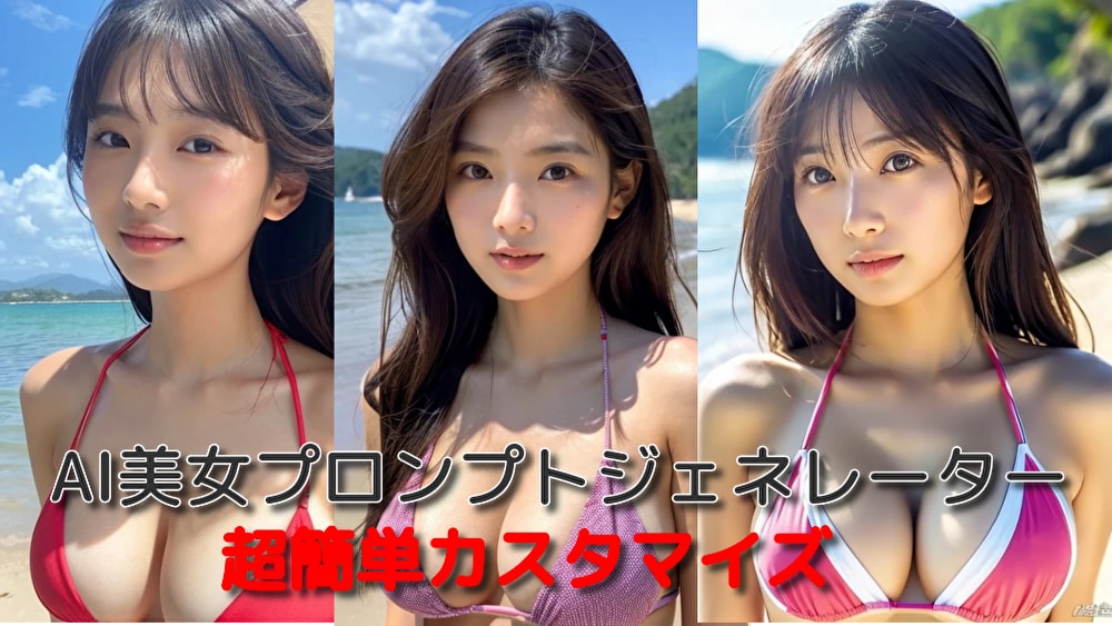 エクセルでAI美女画像のプロンプトが簡単に作れます 難しい入力ナシ！選んで作れる、AI美女プロンプト職人ツール イメージ1