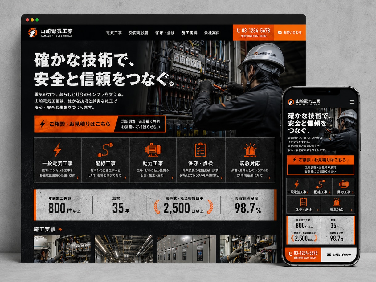 電気屋さん専門のホームページを制作しますます お客様想いの現場の強みが伝わる、更新しやすいホームページ イメージ8