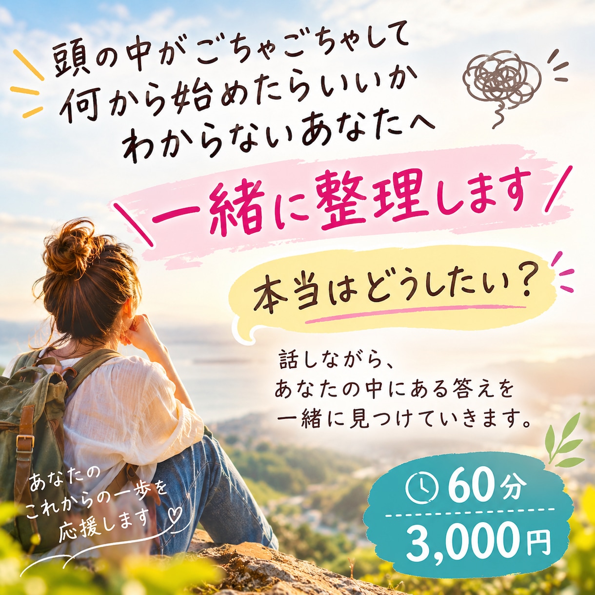 本当はどうしたい？頭の中を整理します 話すことで本当の気持ちが見えてくる イメージ1