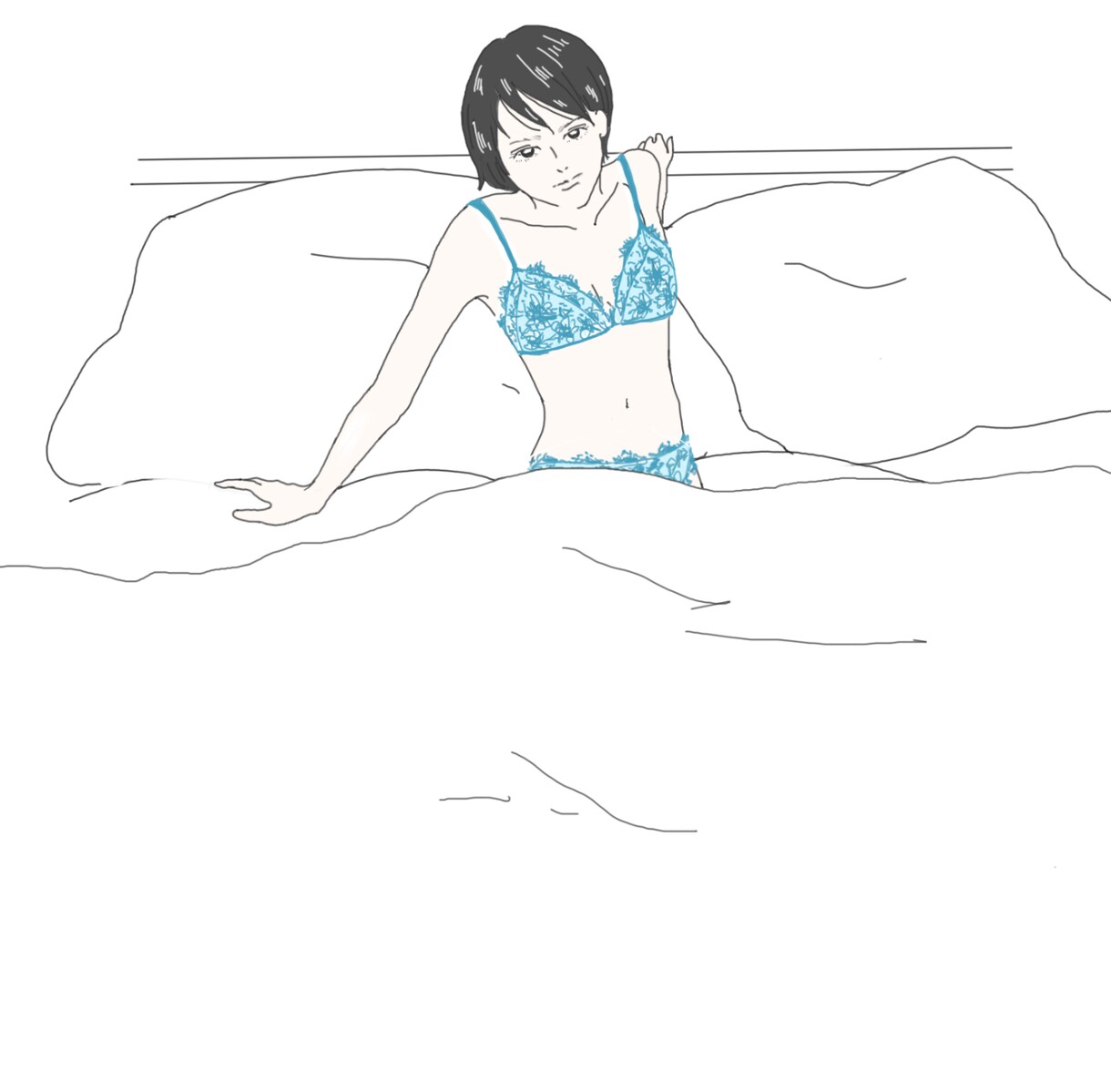 おしゃれで気怠い女性イラスト描きます 気怠く、アンニュイな雰囲気のおしゃれな女性を描きます。 イメージ2