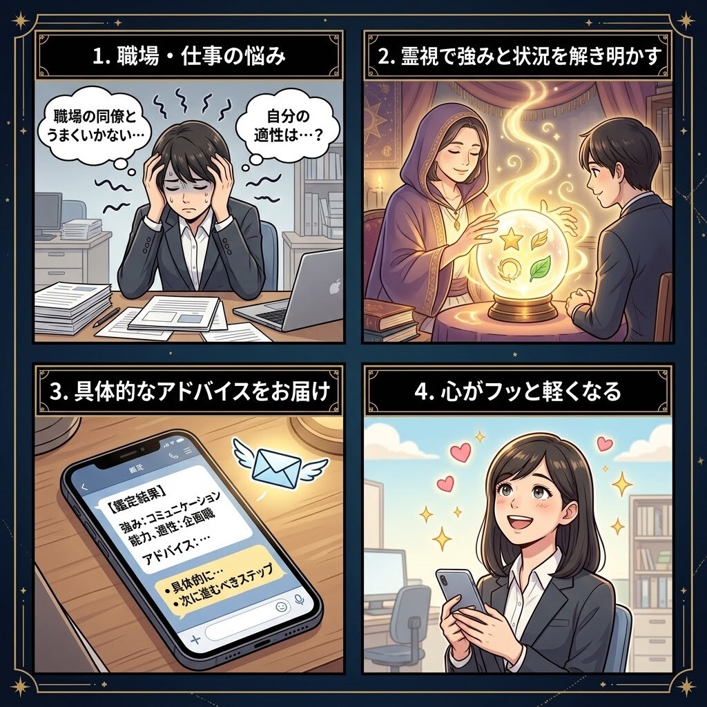職場の人間関係や仕事の悩みを霊視して好転へ導きます 先着3名様限定⭐️お相手の本音とあなたの適性を霊視します イメージ2