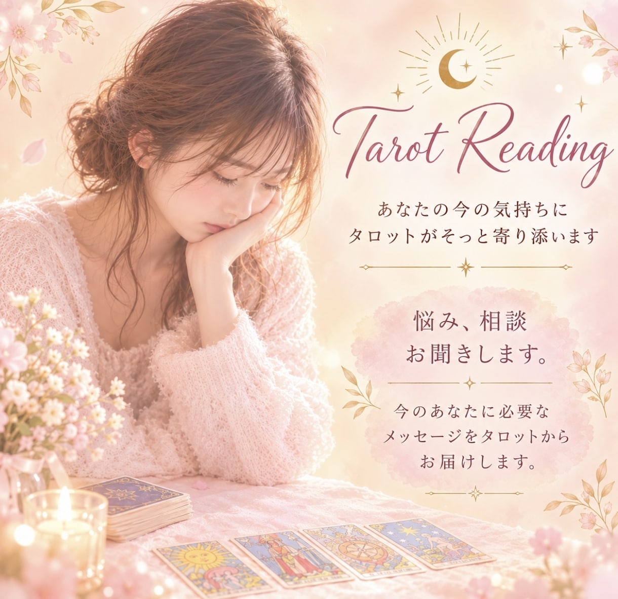 タロットリーディングで視ます お悩みお聞かせください。解決していきましょう イメージ1