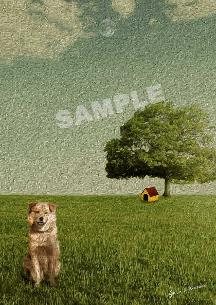 あなたのペット写真を飾れる絵画にします 愛犬･愛猫ちゃんの思い出写真を素敵な背景と合成して絵画風加工 イメージ2