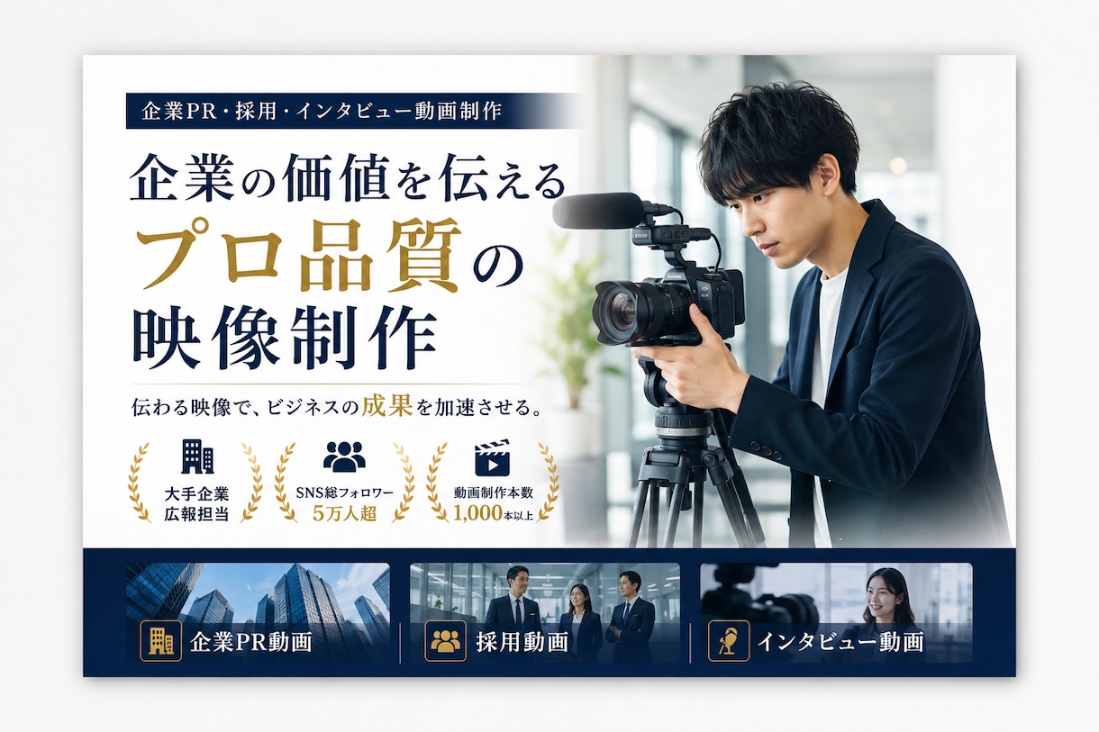 PR動画制作致します 「何度でも修正」に定評有り。“顧客に伝える”制作致します イメージ1