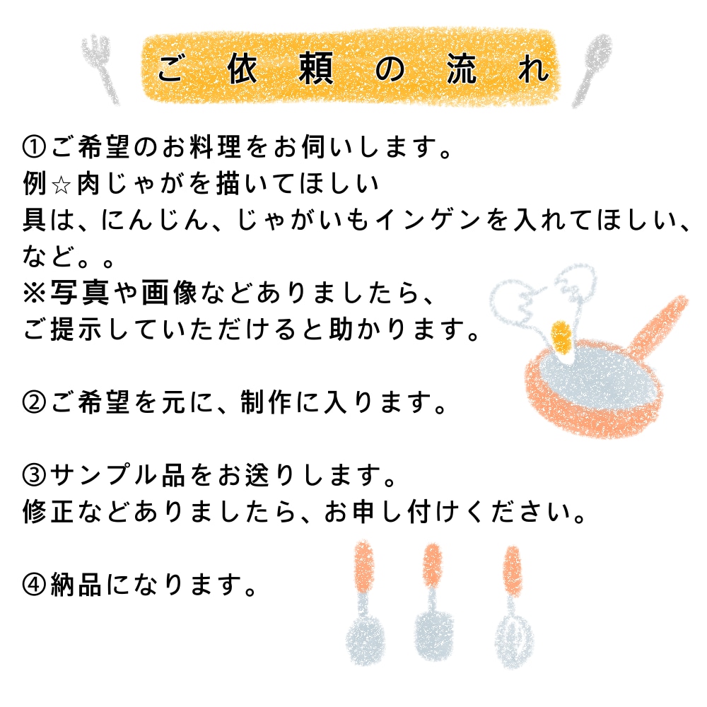 やさしい絵本風のお料理イラストお描きします メニュー、レシピ、カフェPOPに イメージ2