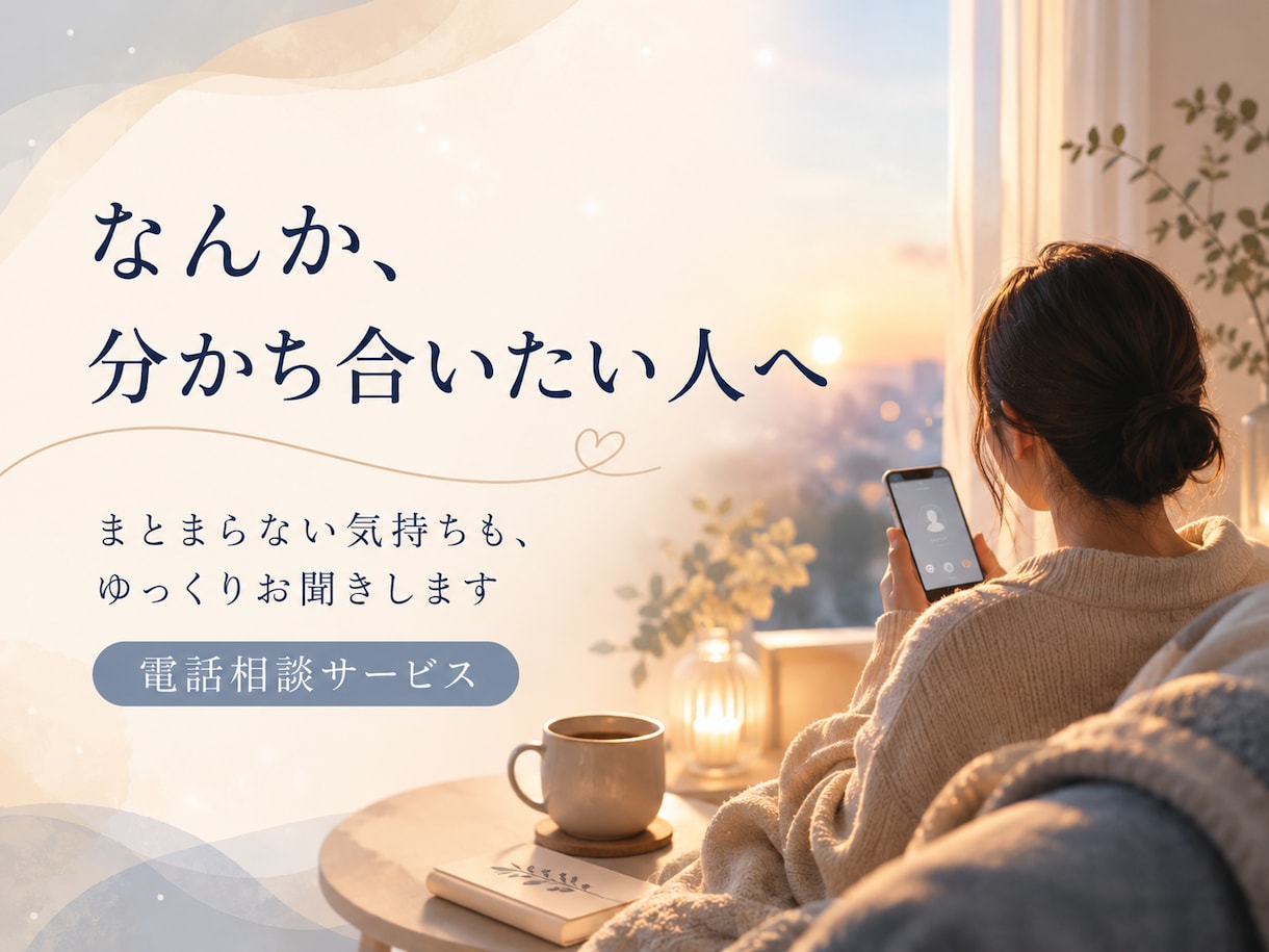 なんか分かち合いたい人、ゆっくりお聞きます 「解決しなくてもいいから、少しだけ聞いてほしい」人向け イメージ1