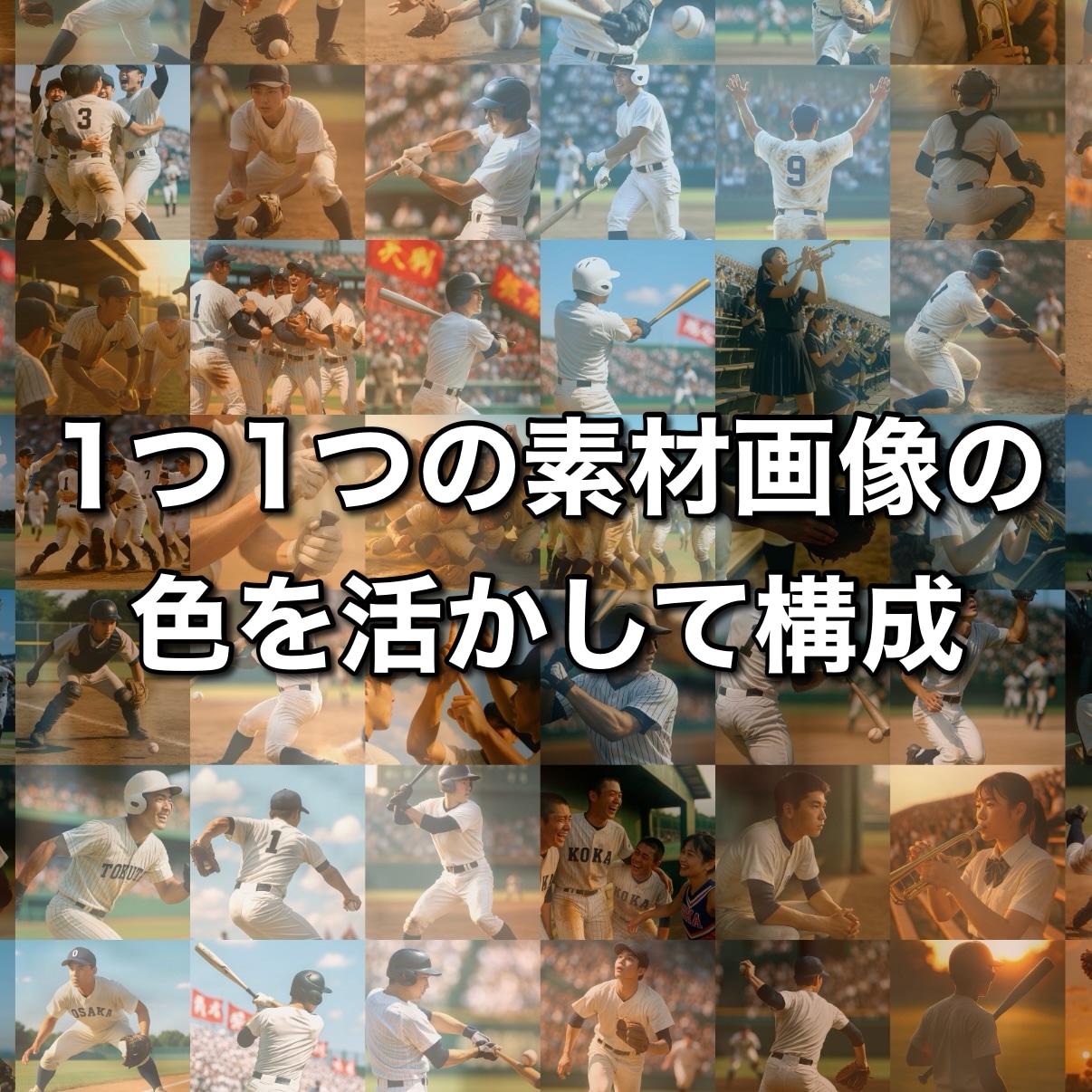 部活の思い出写真でモザイクアートを作ります 卒団・引退・卒業記念に｜印刷・額縁対応 イメージ4