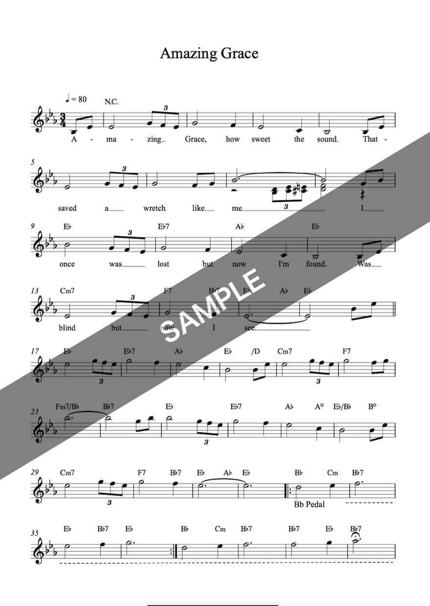 希望のキーへの移調譜・リードシート作成します 欲しい調での楽譜がない方、自分の声に合わせた楽譜作成サービス イメージ5