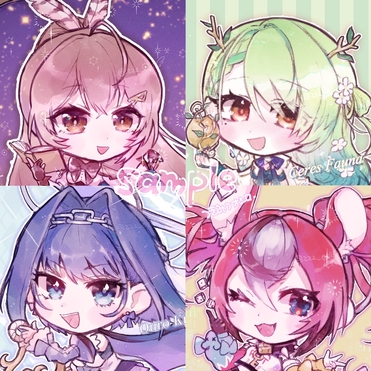 かわいいSDキャラアイコン・イラスト描きます アイコン、ヘッダー、グッズ、動画等にご活用ください♥ イメージ3