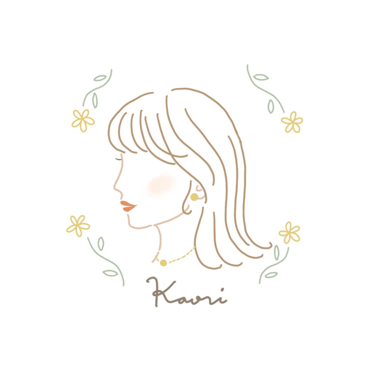 やさしい印象♡横顔にがおえ描きます 女性向け♪カラーを選んであなたぴったりのイメージに♪ イメージ3