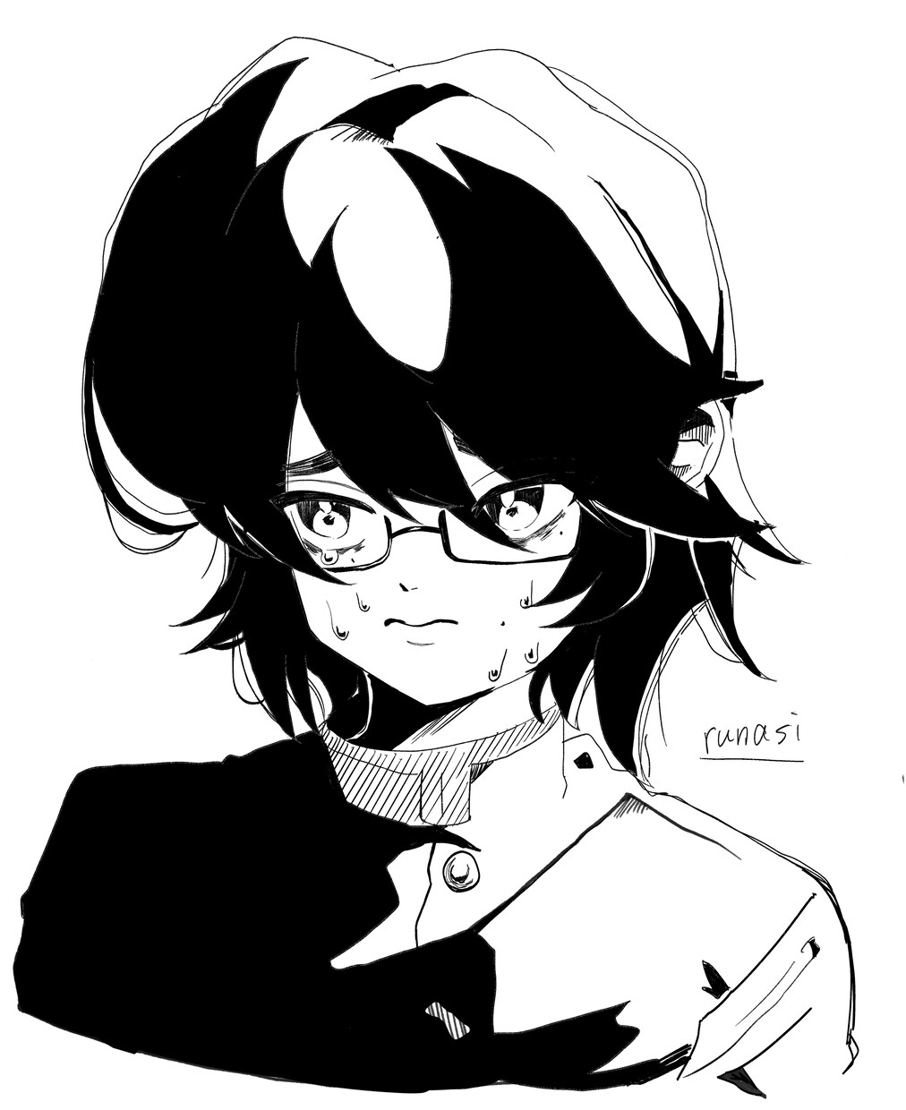 SNS向けアイコン格安で描きます 目を惹く白と黒のパキッとしたイラスト イメージ1