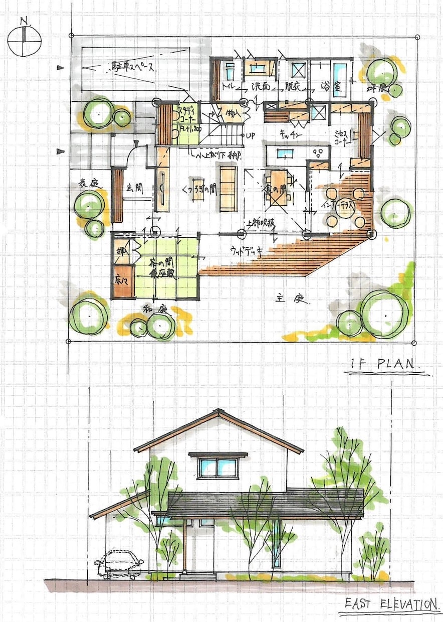 住宅の庭、外構のプランにアドバイスいたします 家と庭の一体設計が得意な現役一級建築士が外構・植栽のご提案！ イメージ1