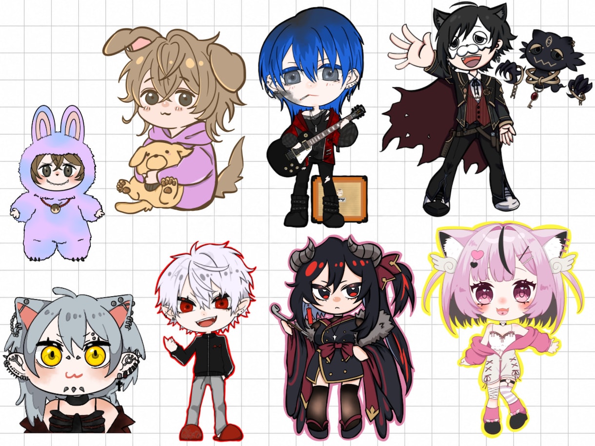 デフォルメイラスト描きます SNSや配信活動を彩るデフォルメイラスト制作します イメージ3