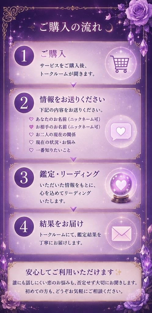 あの人の今の気持ちを恋愛リーディングしますます 片思い・曖昧な関係・連絡が減ったあの人の気持ちを丁寧に観ます イメージ3