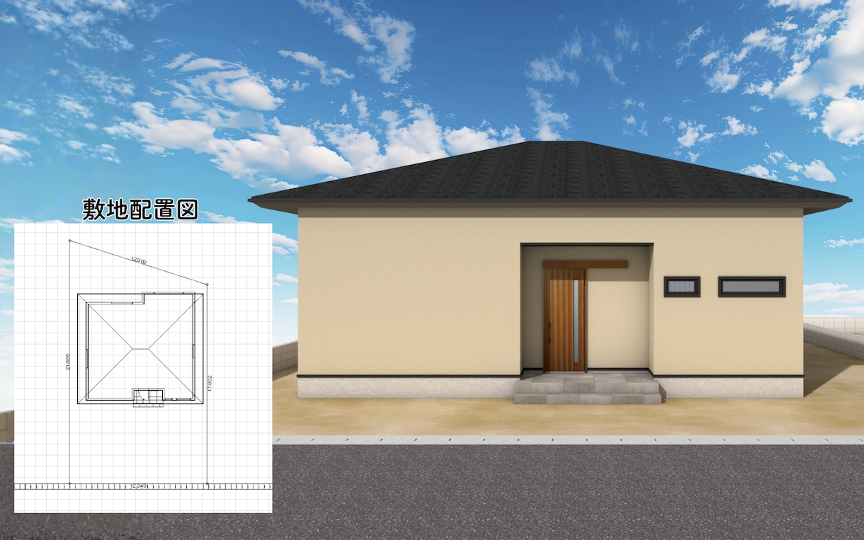 RIKCADで建物データ＆敷地配置図を作成します RIK CAD検定1級、実務10年以上 イメージ1