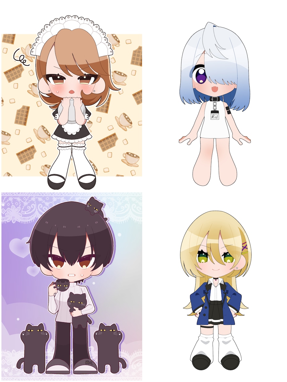 正面のデフォルメイラストをお描きします キャラクターシート、グッズ等にどうぞ イメージ3