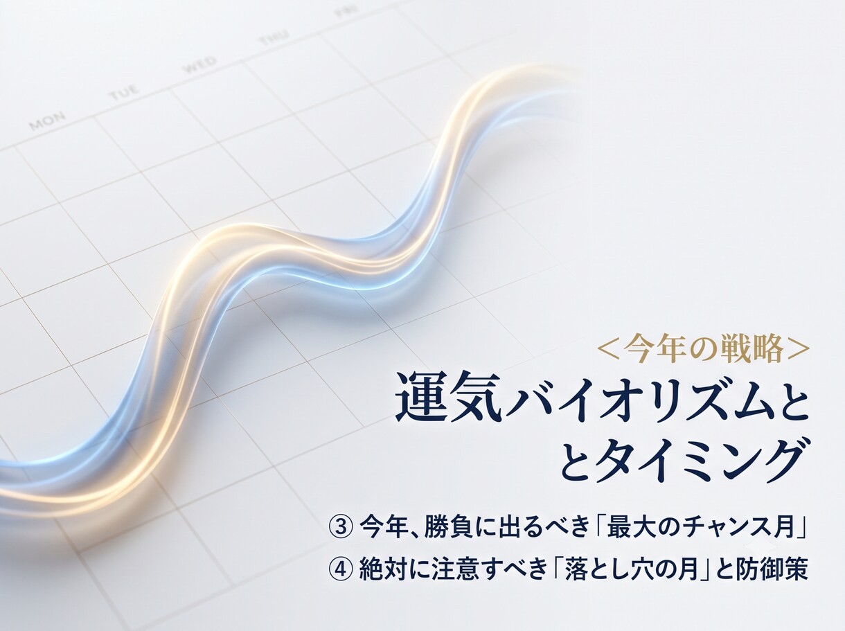 今年の運気バイオリズムと動くべき月を特定します 隠れた特性×バイオリズムを紐解き今年の運気を味方につける。 イメージ4