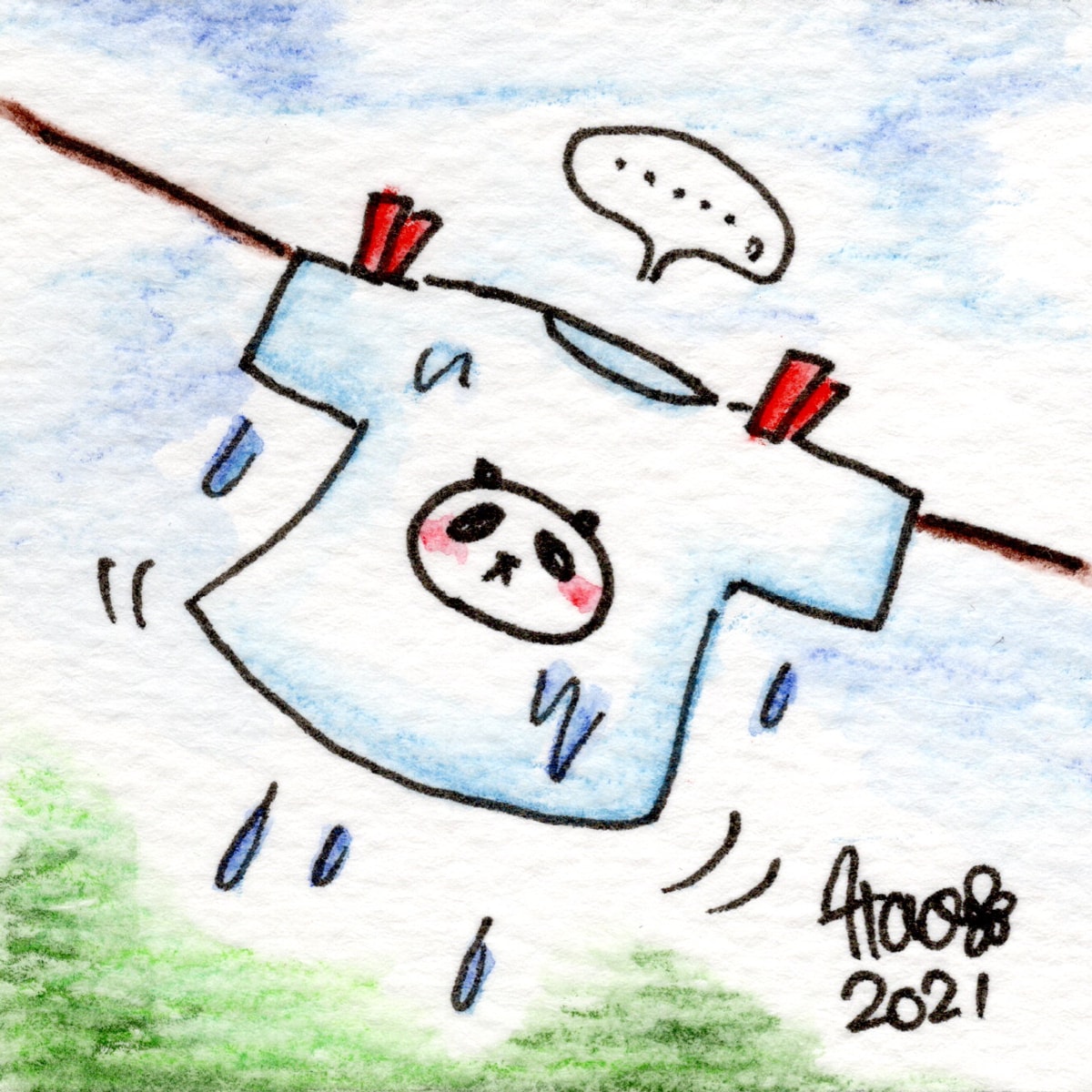 ミニミニサイズの手描きイラスト制作します 水彩色鉛筆の優しいタッチ。インテリアやプレゼントにも。 イメージ6