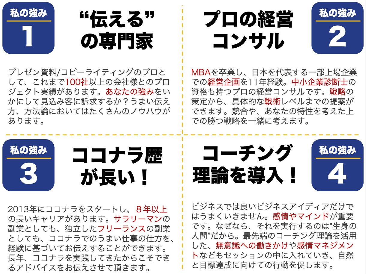 １時間、ココナラで稼げるようにコンサルします ココナラ歴８年、プレゼン、コピーライティングのプロが指導！ イメージ2