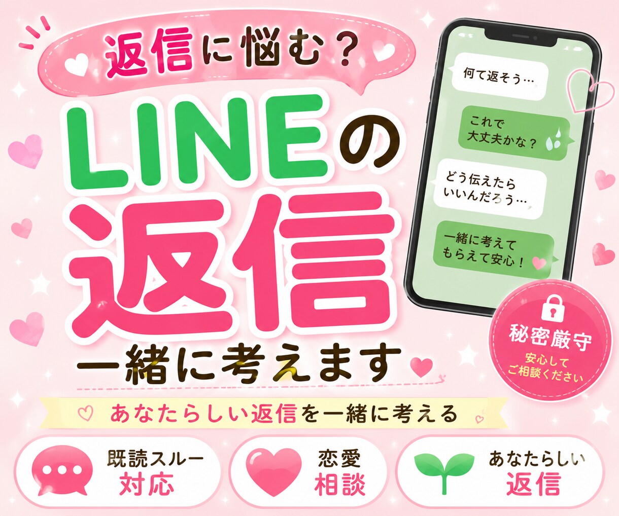 LINEの返信を一緒に考えます あなたらしい返信づくりをサポート ◎ イメージ1