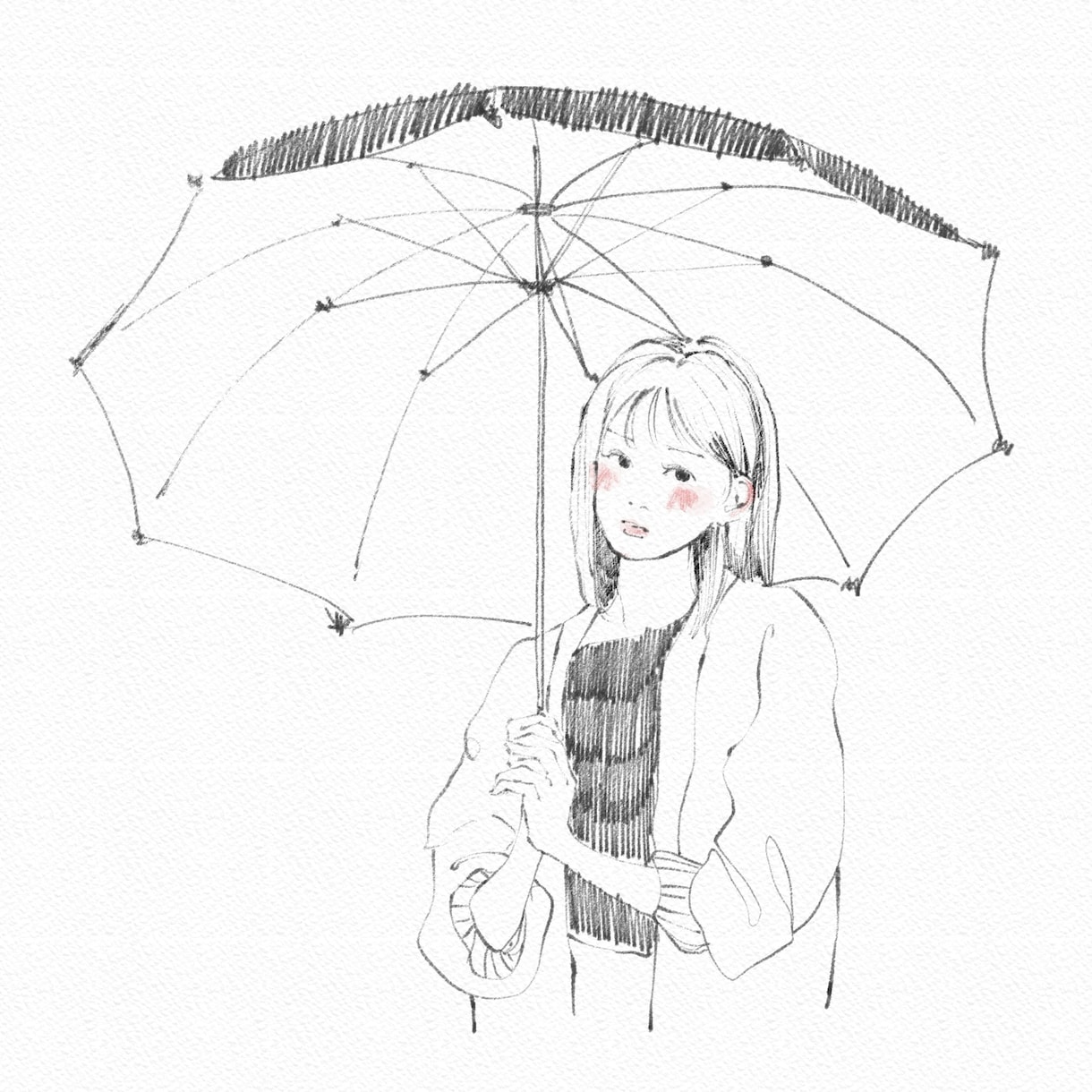 ゆるい雰囲気の女の子を描きます カラー、モノクロ、写真を元にした似顔絵等もOK イメージ9