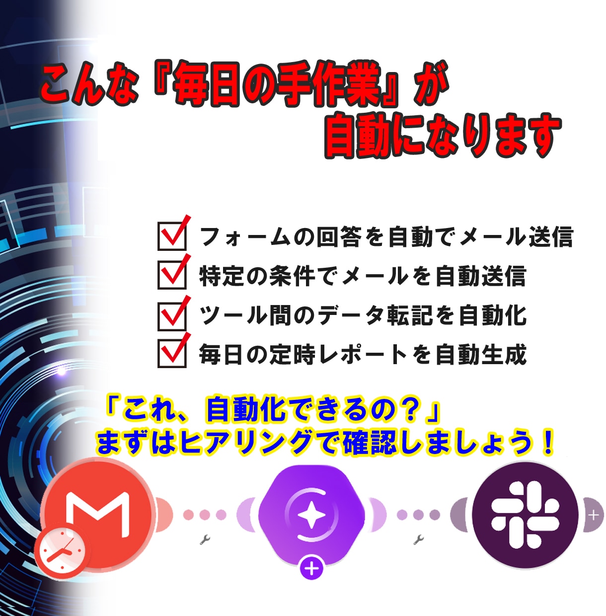 毎日の繰り返し業務をゼロにして自動化します 単純作業から解放され50代管理職が本来の仕事に集中できる イメージ8