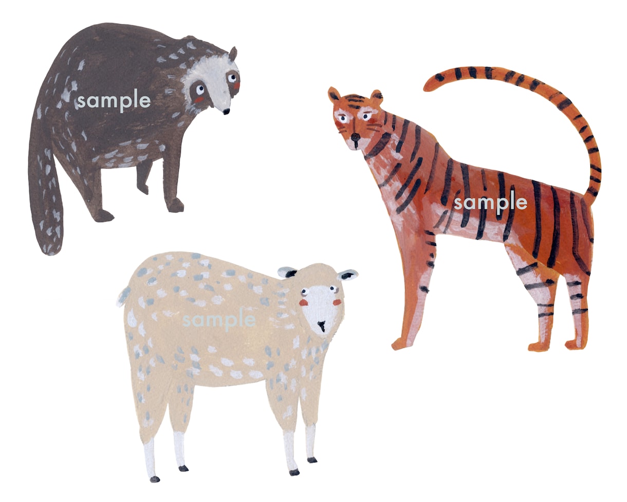 ほのぼのとした動物の絵を描きます 印象に残る素朴な絵で挿絵やアイコンにも イメージ5