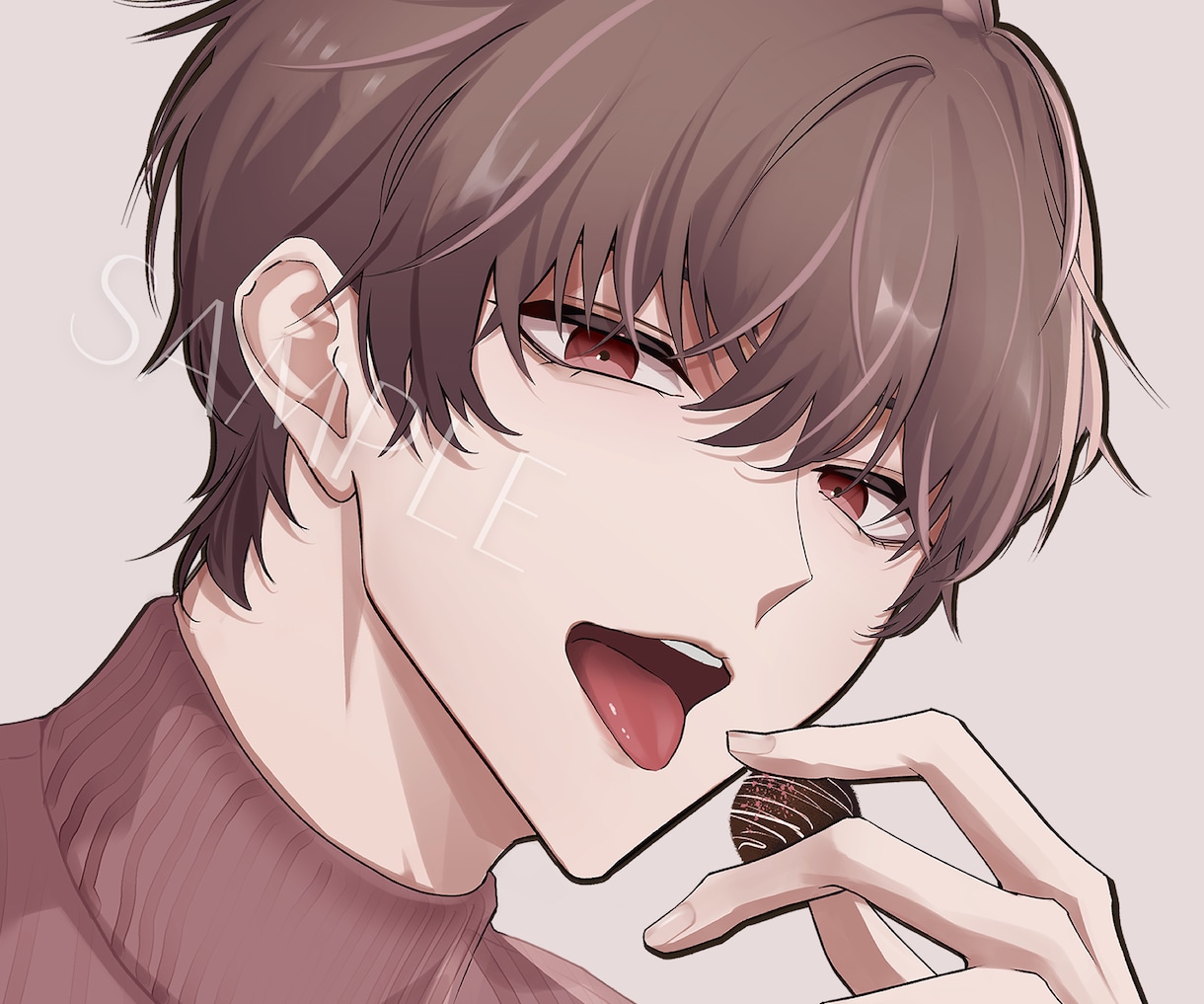 配信・SNS用アイコンイラスト制作します ご相談だけでも◎商用OK！色気のある男性キャラが得意です イメージ1