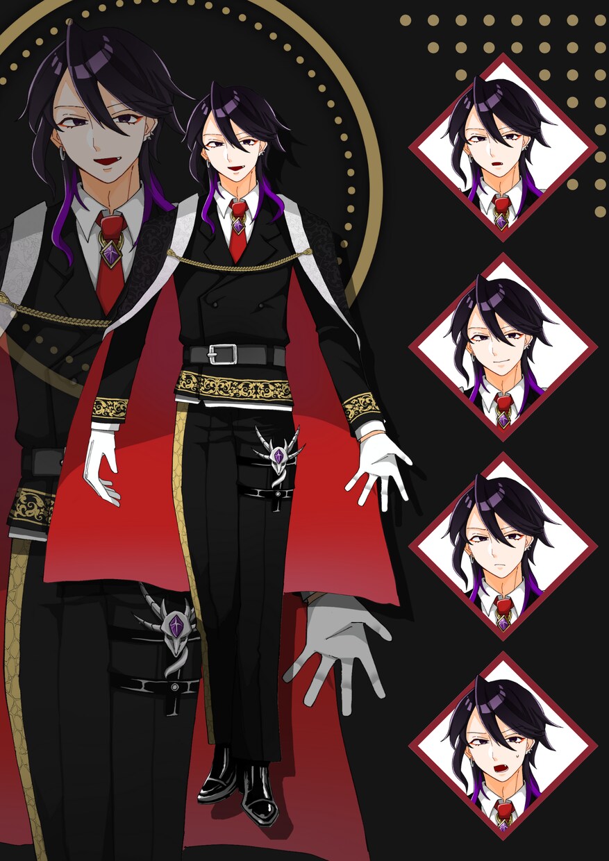 男性キャラクター【表情差分5種類】立ち絵販売します 商用可・男性キャラクターの立ち絵販売します【表情差分5種類】 イメージ1